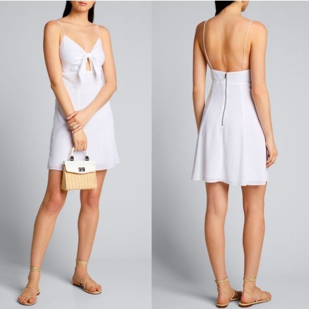 Alice + Olivia Tie-Front White Mini Dress